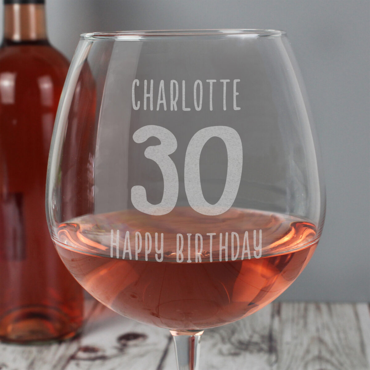 Personalised Big Age Bottle of Wine Glass - Image 2