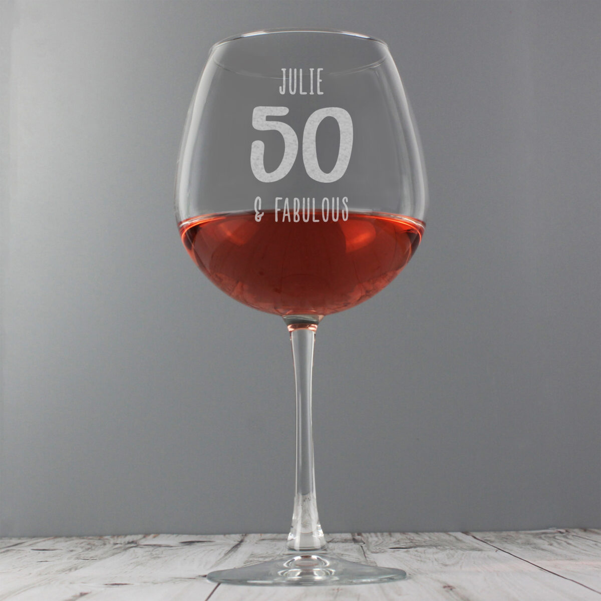 Personalised Big Age Bottle of Wine Glass - Image 4