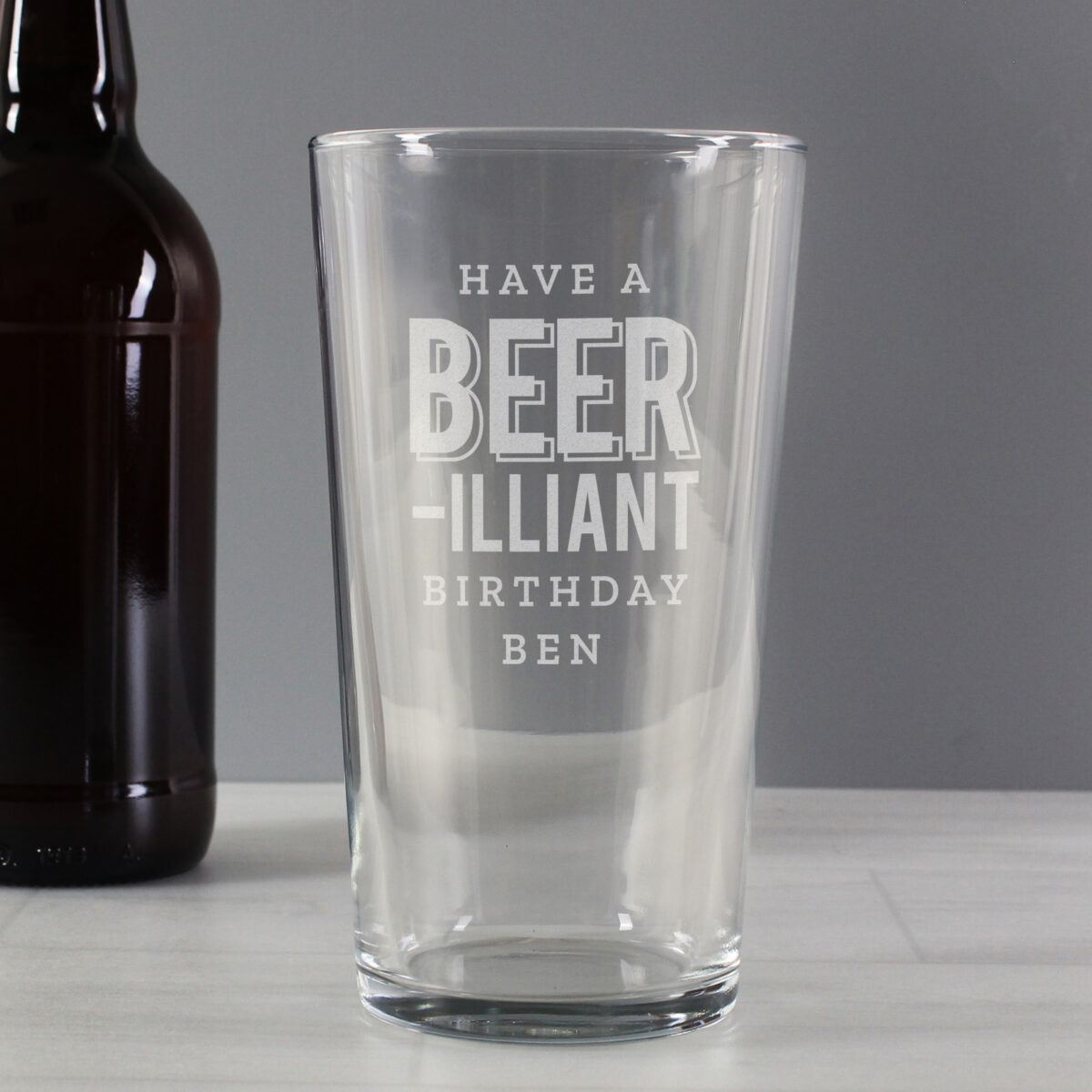 Personalised Beer-Illiant Birthday Pint Glass - Image 3