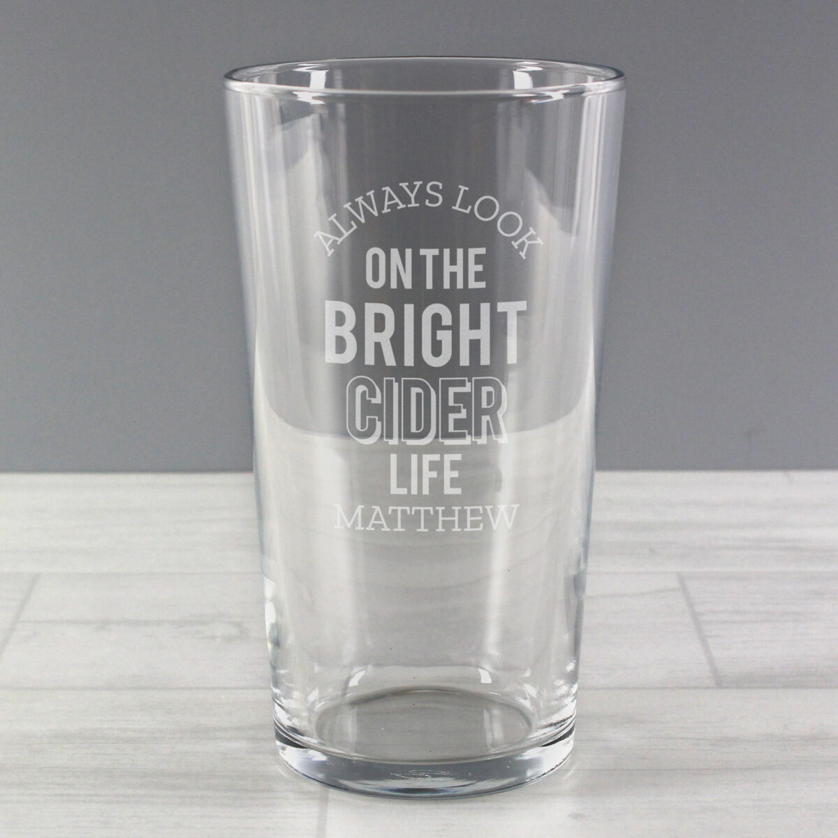 Personalised Always Look On The Bright Cider Life Pint Glass - Image 2