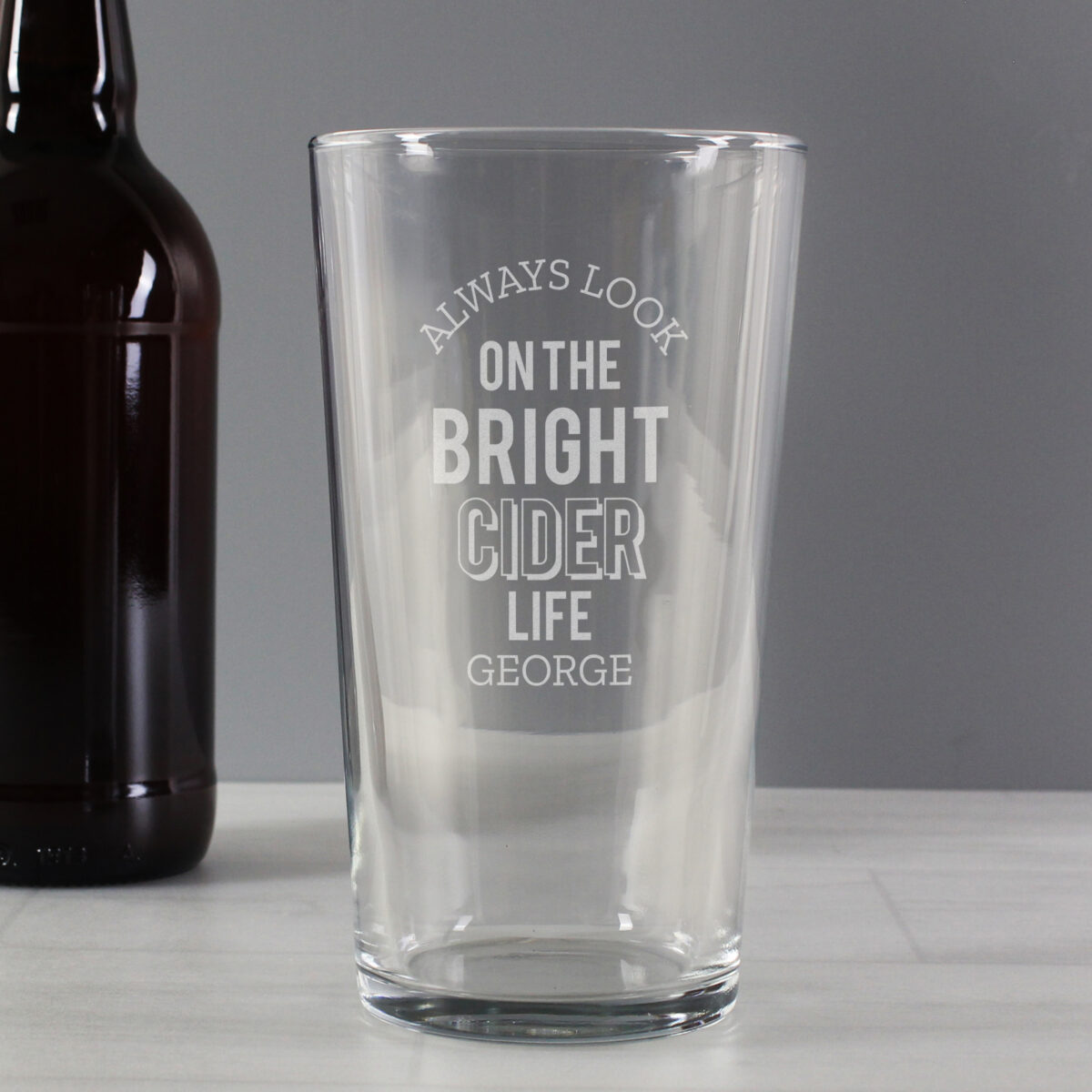 Personalised Always Look On The Bright Cider Life Pint Glass - Image 3