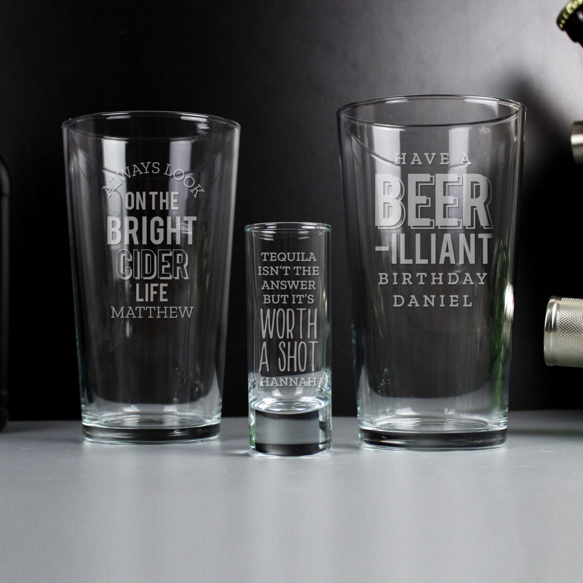 Personalised Always Look On The Bright Cider Life Pint Glass - Image 4