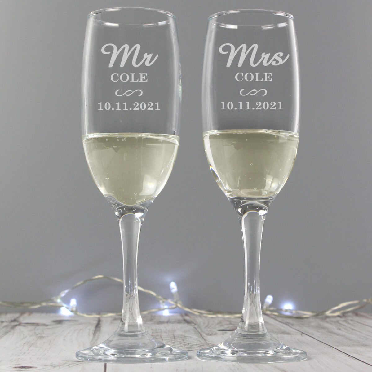 Personalised Mr & Mrs Pair of Flutes - Image 2