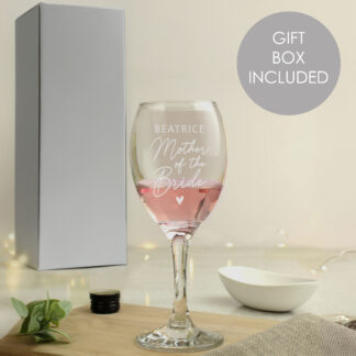 Personalised Mother of the Bride Wine Glass