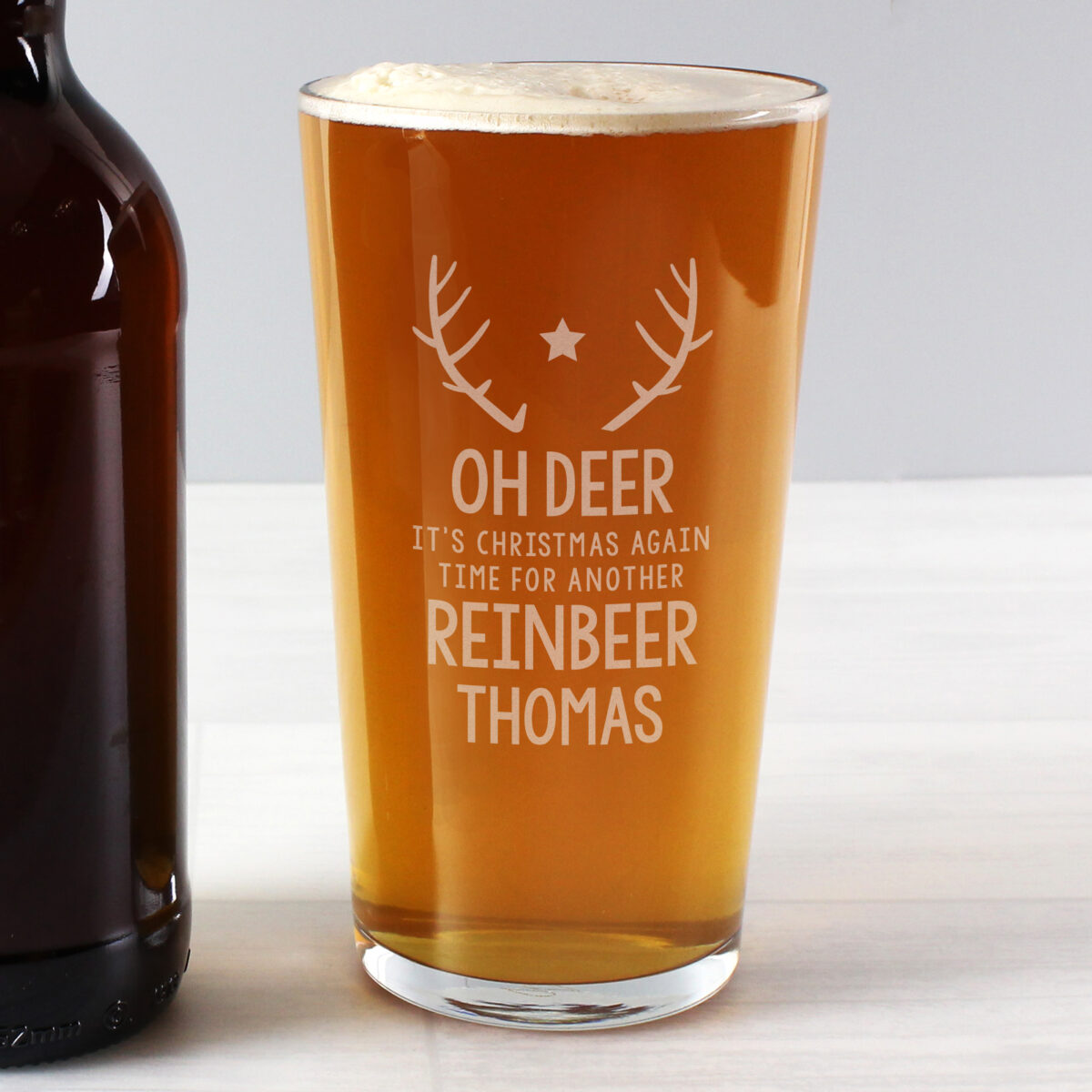 Personalised Time For A Reinbeer Pint Glass - Image 2