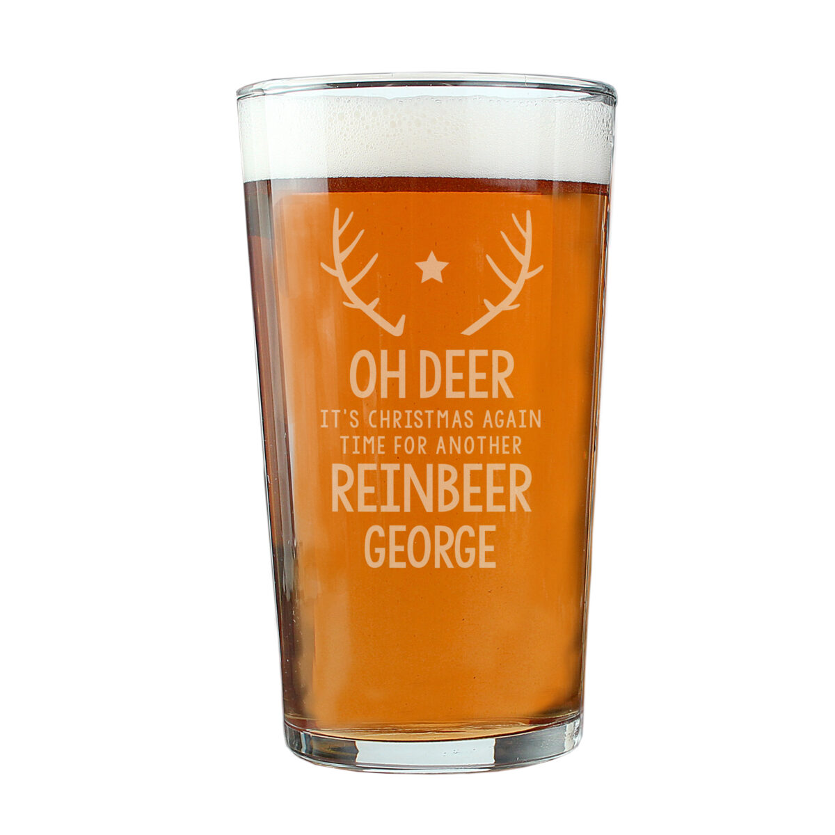 Personalised Time For A Reinbeer Pint Glass - Image 3