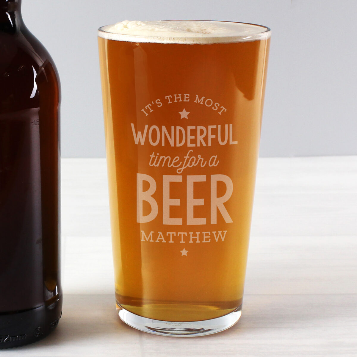 Personalised Wonderful Time For A Beer Pint Glass - Image 2