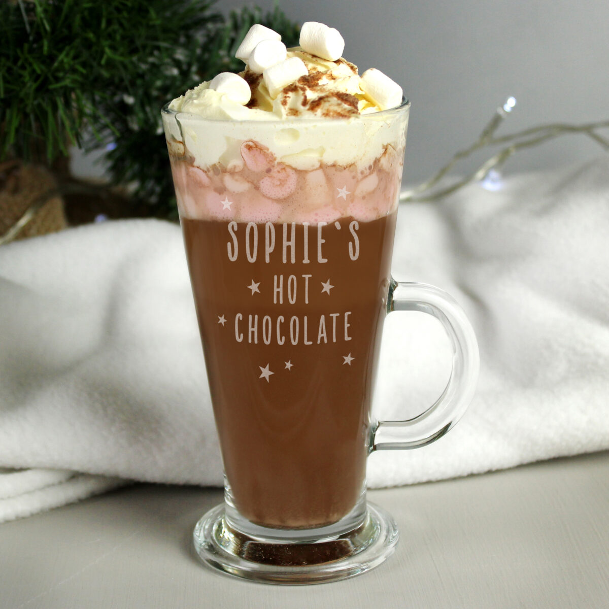 Personalised Stars Hot Chocolate Latte Glass - Image 2