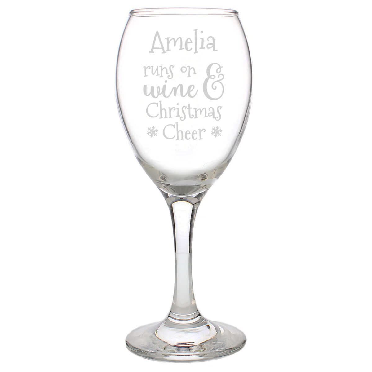 Personalised Runs On Wine & Christmas Cheer Wine Glass - Image 4