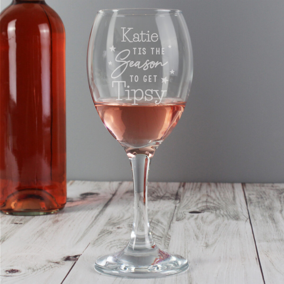 Personalised Tis The Season To Get Tipsy Season Wine Glass - Image 2