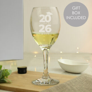 Personalised Class of Graduation Wine Glass