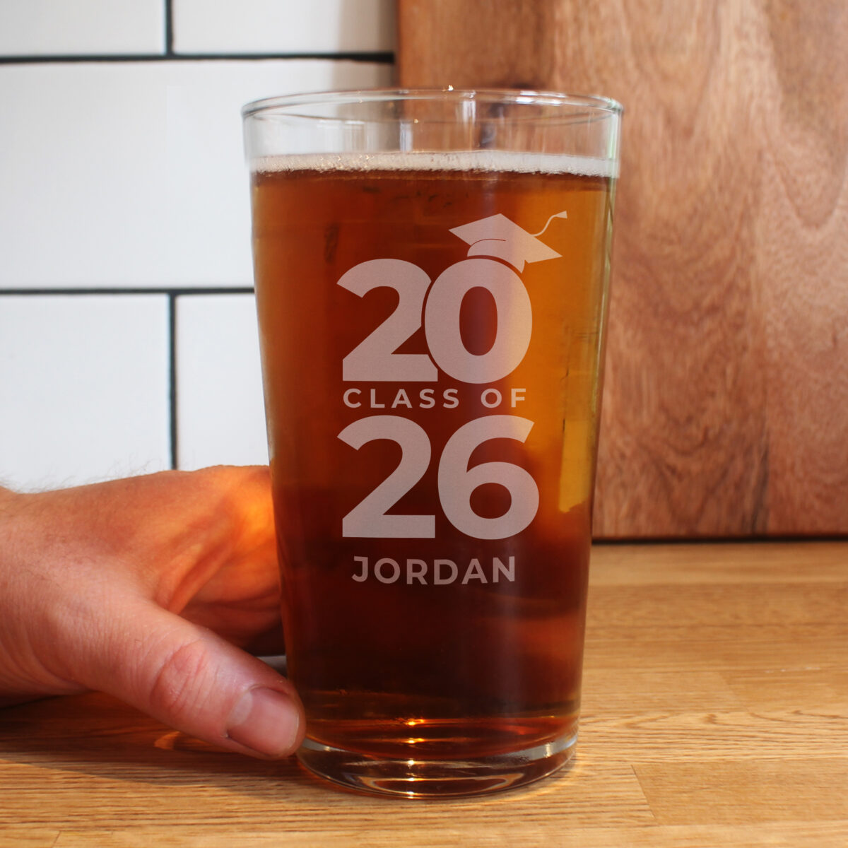 Personalised Class of Graduation Pint Glass - Image 2