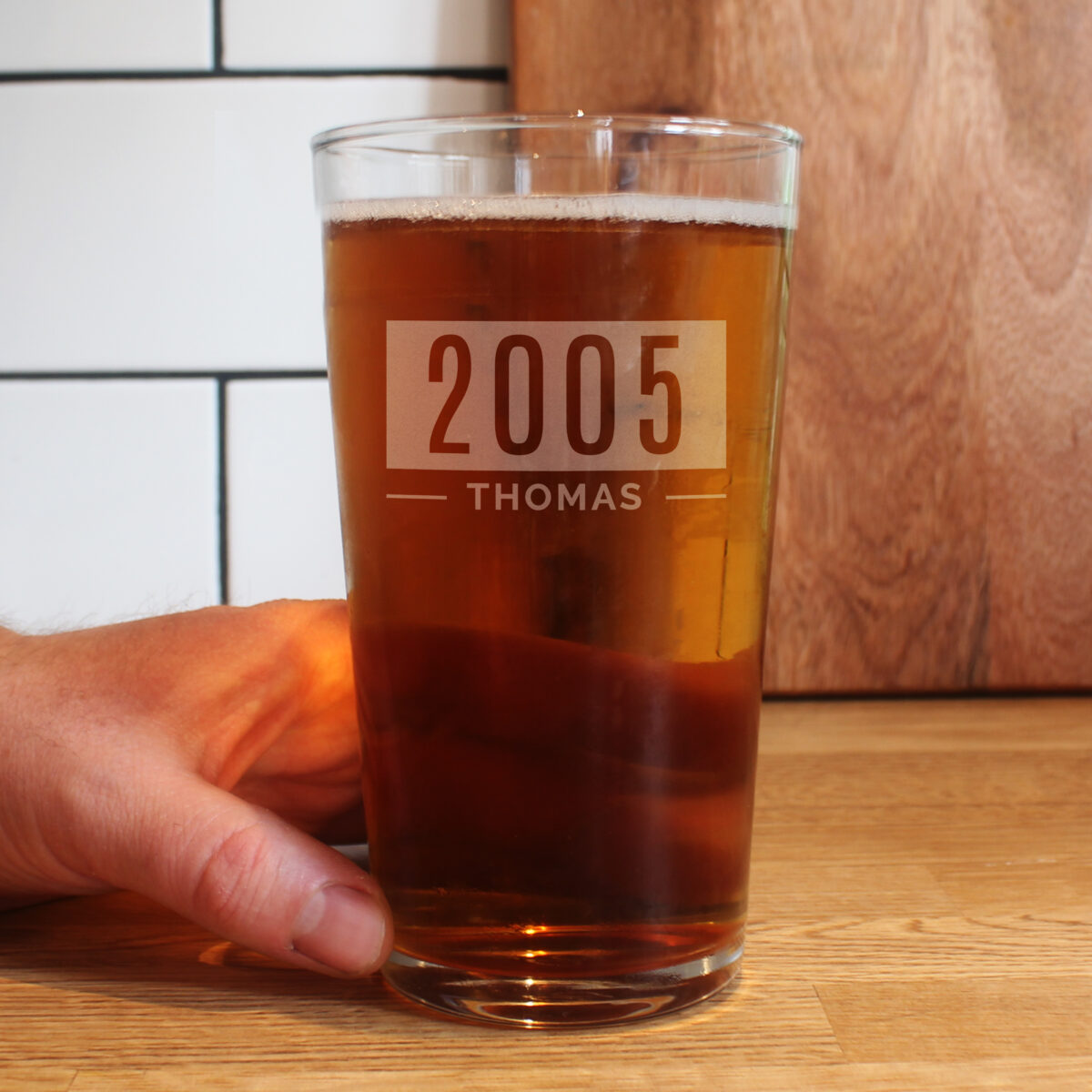 Personalised Name & Date Pint Glass - Image 2