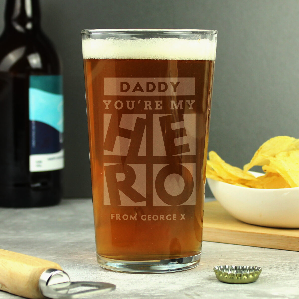 Personalised My Hero Pint Glass - Image 2