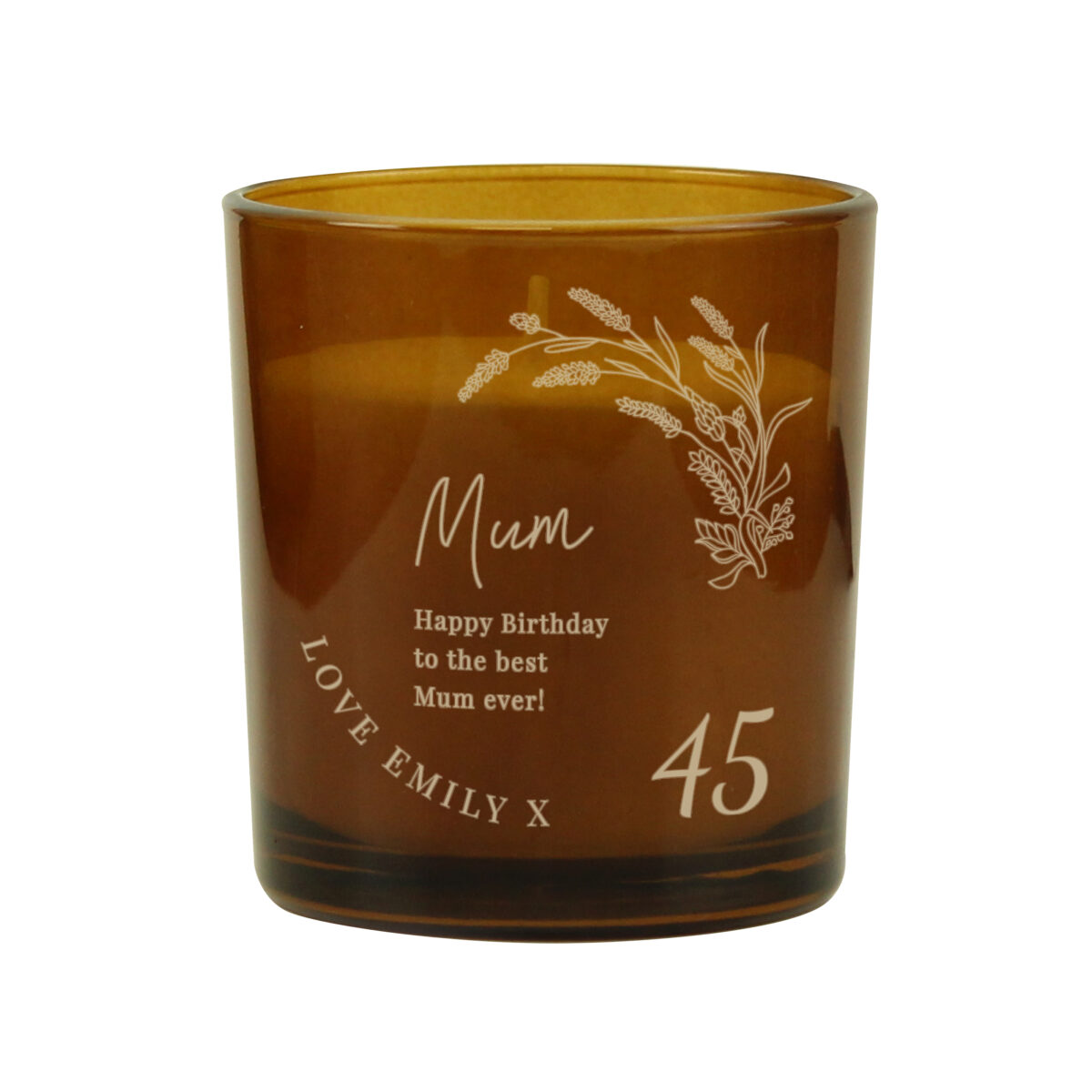 Personalised Birthday Amber Glass Candle - Image 4