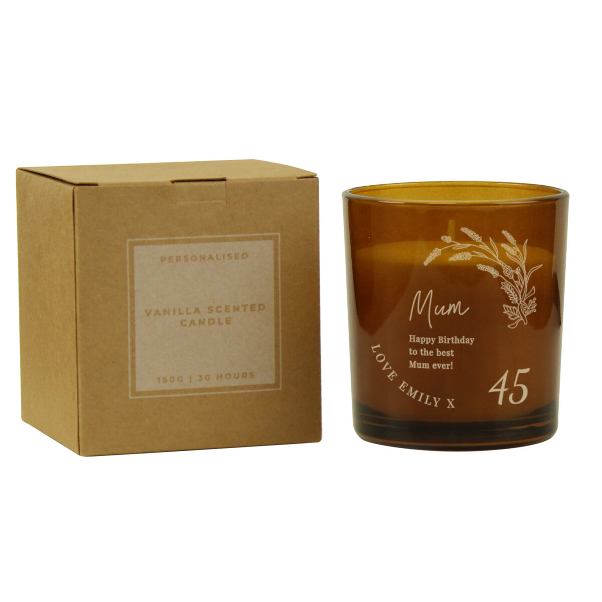Personalised Birthday Amber Glass Candle - Image 5