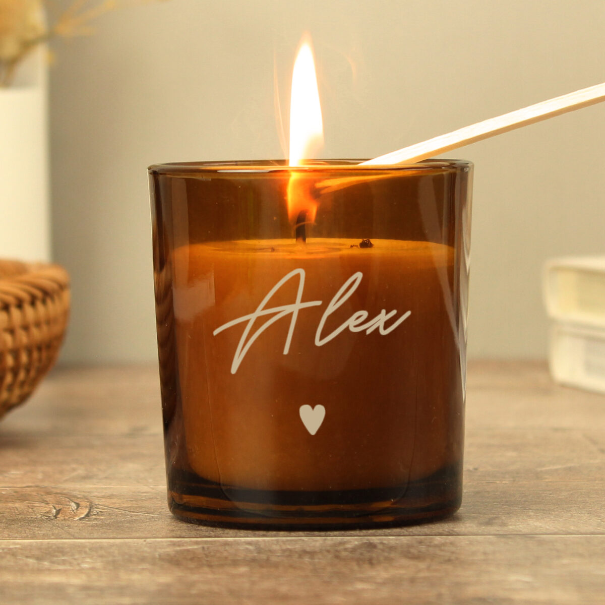 Personalised Amber Glass Candle - Image 2