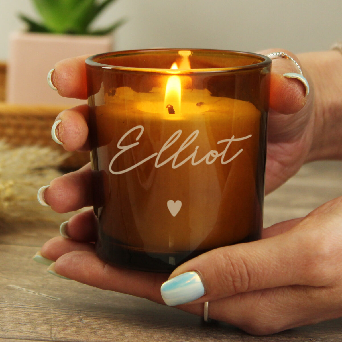 Personalised Amber Glass Candle - Image 3