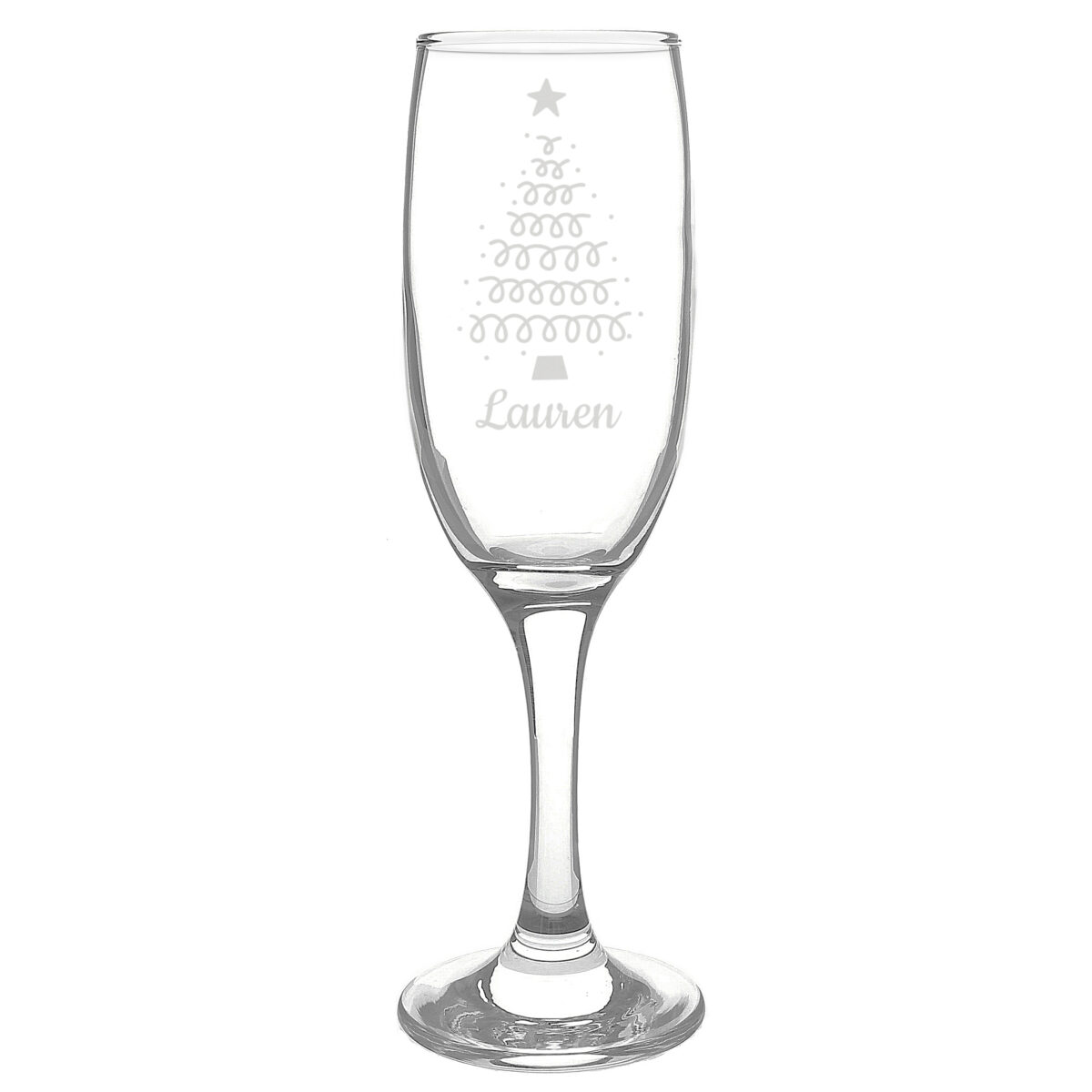 Personalised Christmas Tree Glass Flute - Image 3