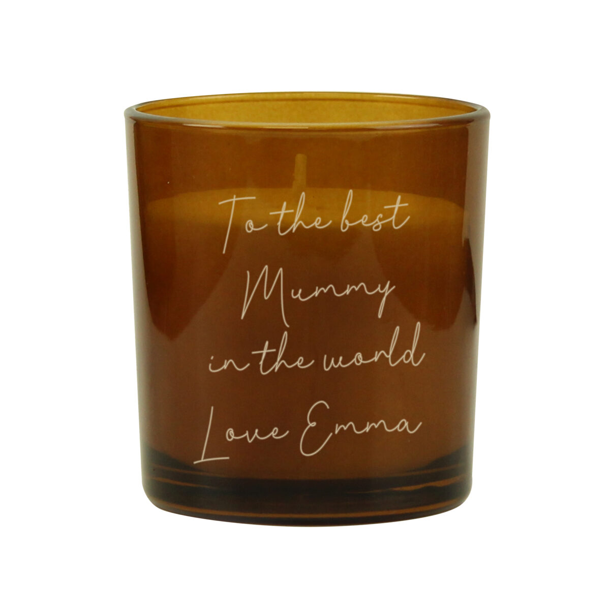 Personalised Engraved Message Amber Glass Candle - Image 4