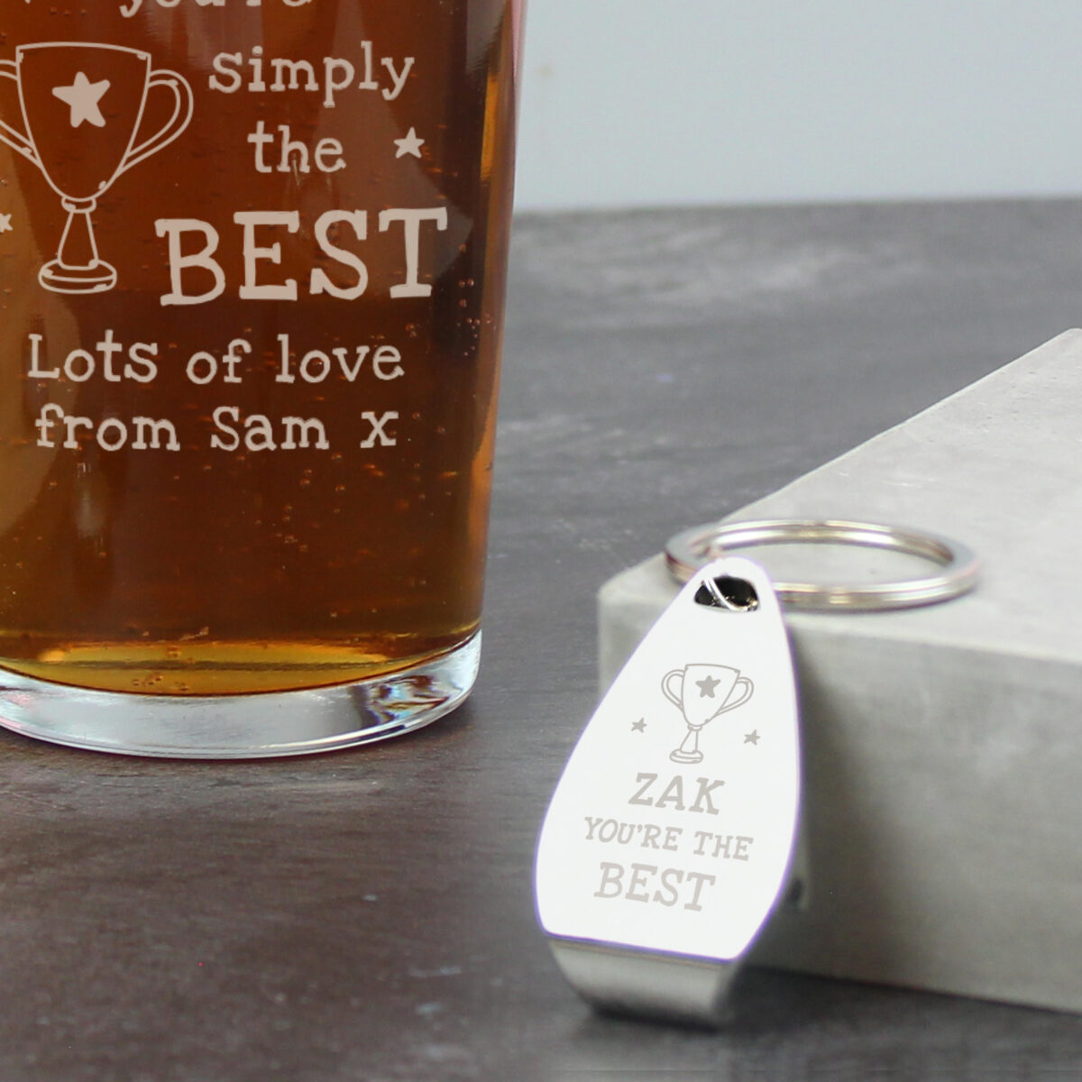 Personalised Simply The Best Pint Glass & Bottle Opener - Image 3