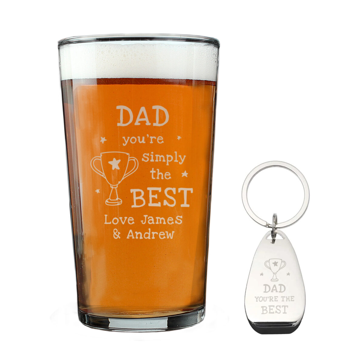 Personalised Simply The Best Pint Glass & Bottle Opener - Image 4