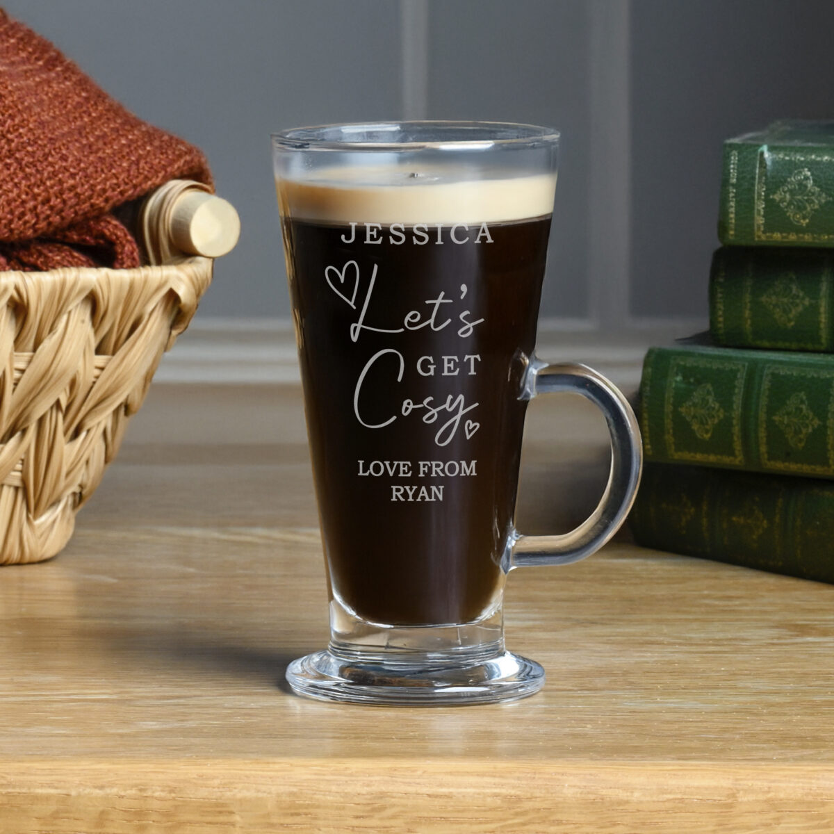 Personalised Get Cosy Latte Glass - Image 2