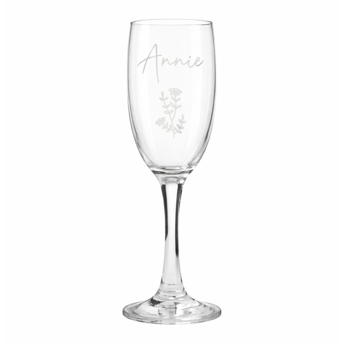 Personalised Flower Motif Flute Glass - Image 4
