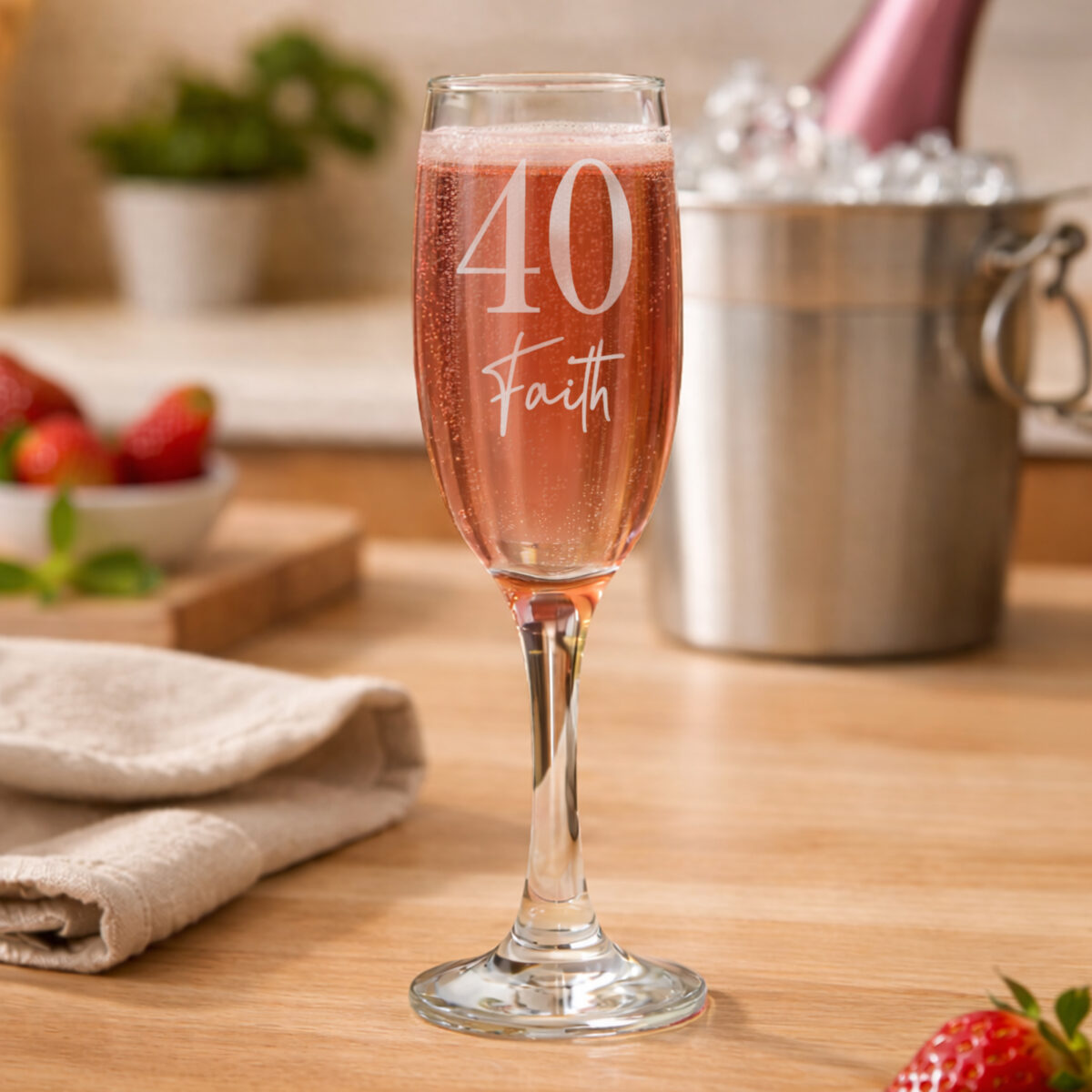 Personalised Big Age & Name Flute Glass - Image 2