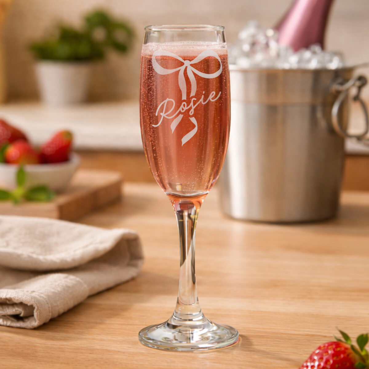 Personalised Bow Flute Glass - Image 2