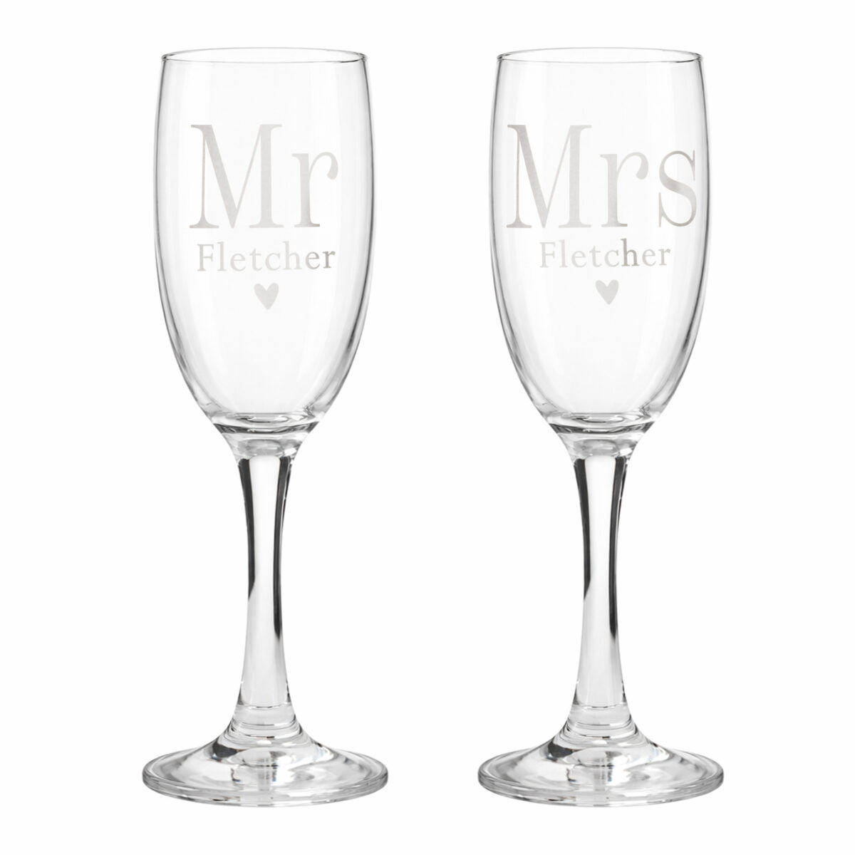 Personalised Mr & Mrs Pair of Flute Glasses - Image 3
