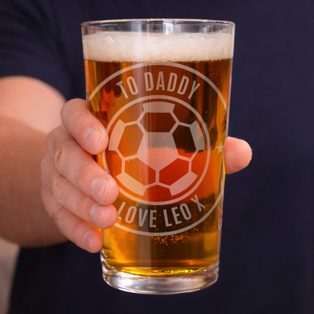 Personalised Football Badge Pint Glass - Image 2