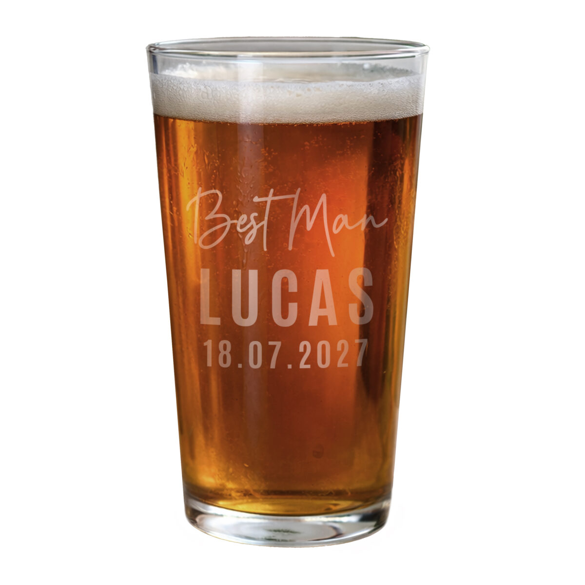 Personalised Best Man Elegant Pint Glass - Image 3