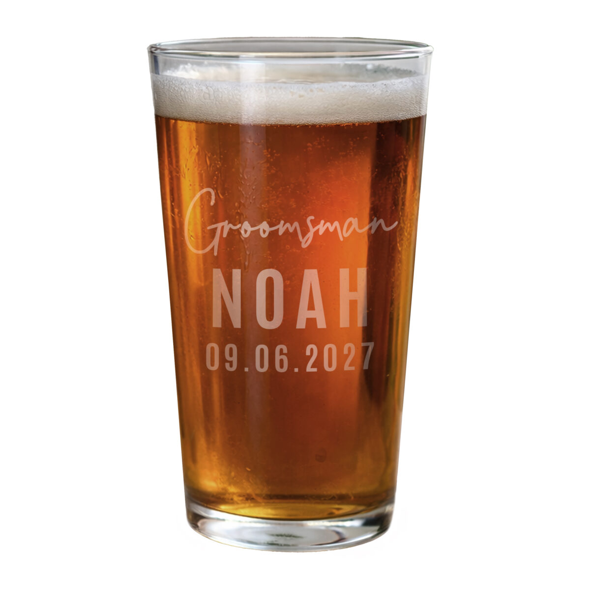 Personalised Groomsman Elegant Pint Glass - Image 3