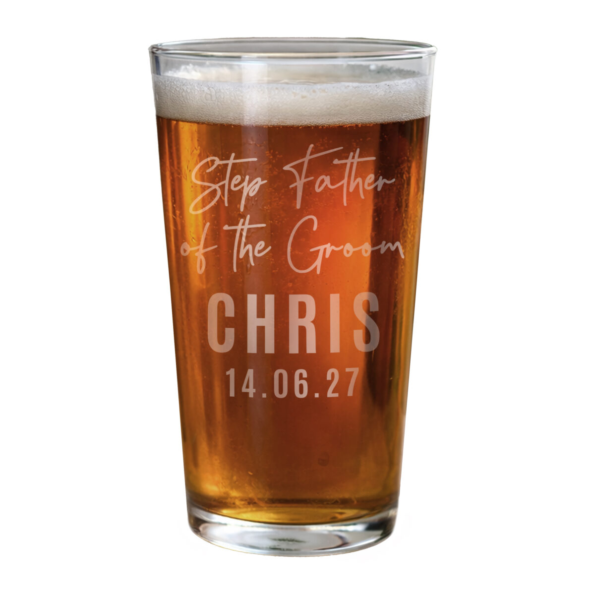 Personalised Wedding Elegant Pint Glass - Image 4