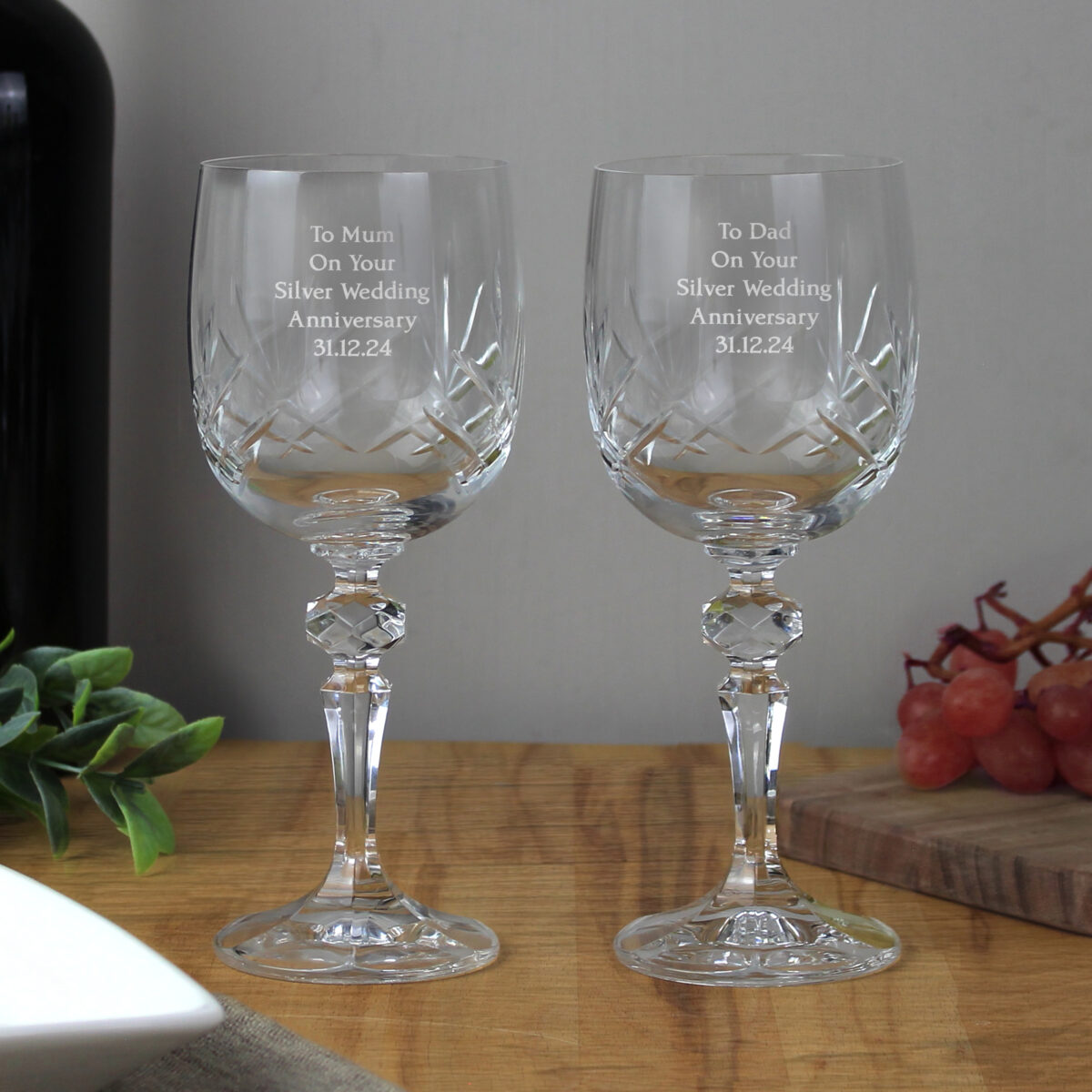 Personalised Pair of Crystal Wine Glasses - Image 2