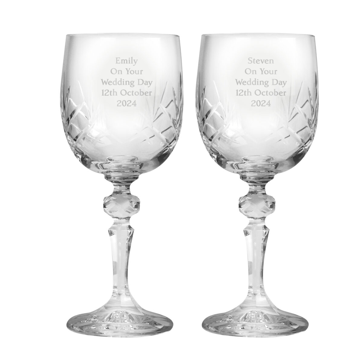 Personalised Pair of Crystal Wine Glasses - Image 4