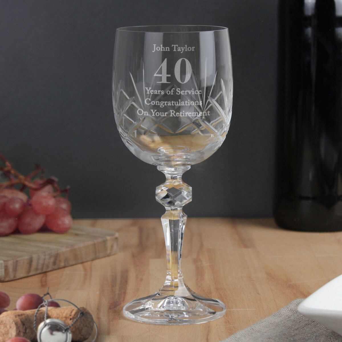 Personalised Big Age Cut Crystal Wine Glass - Image 3