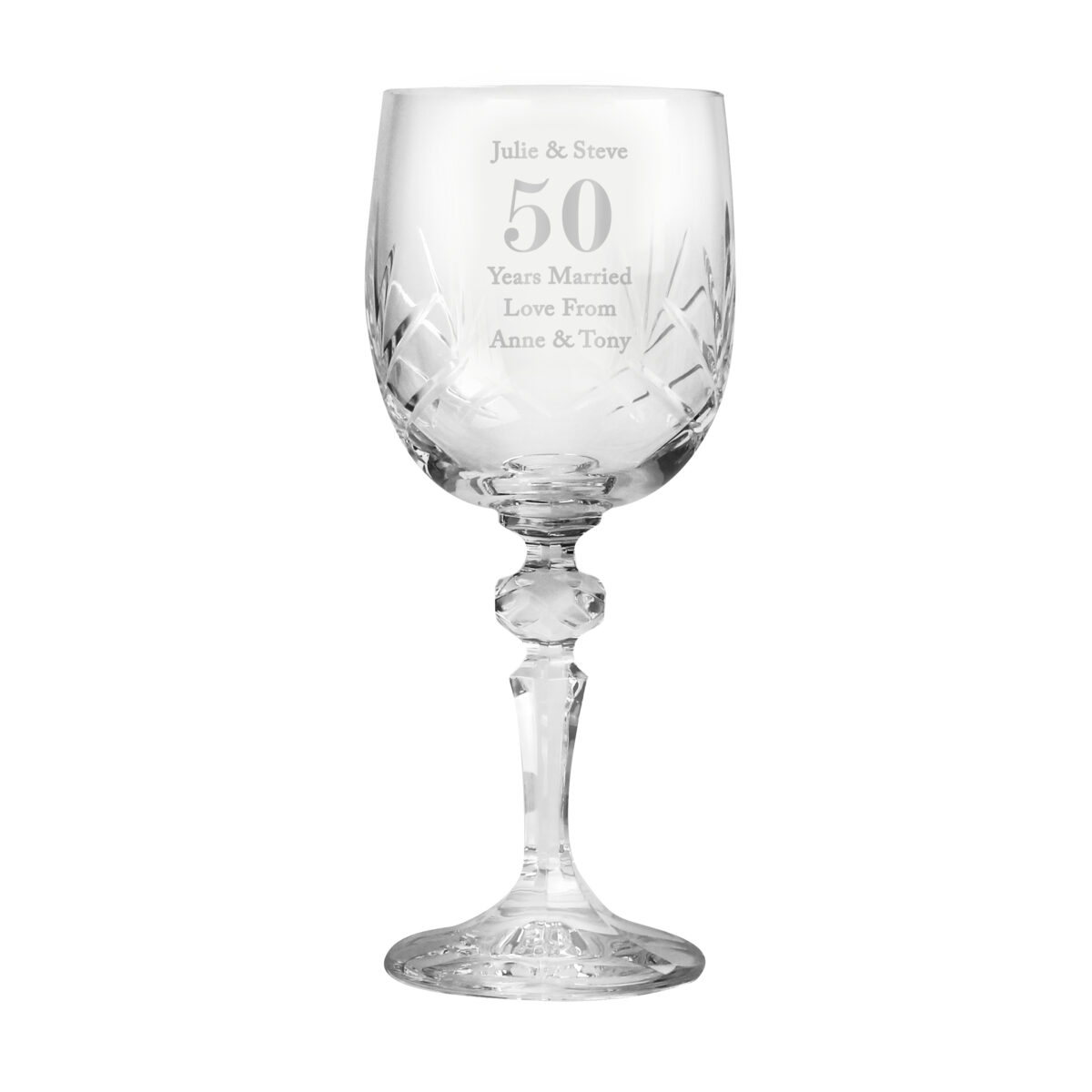 Personalised Big Age Cut Crystal Wine Glass - Image 4