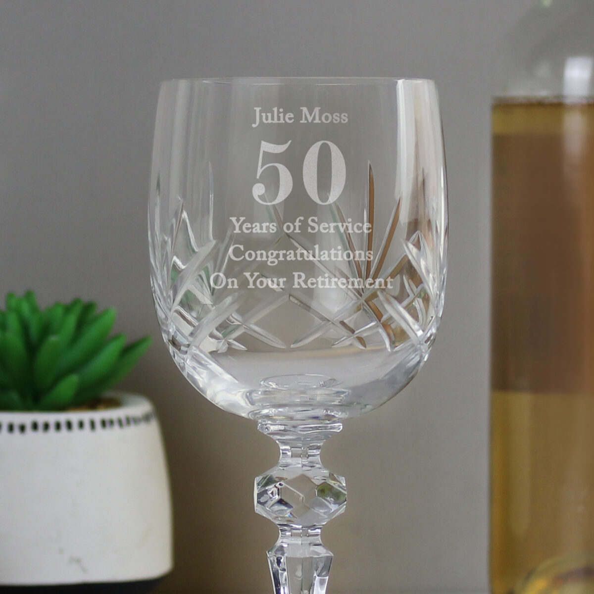 Personalised Big Age Cut Crystal Wine Glass - Image 5