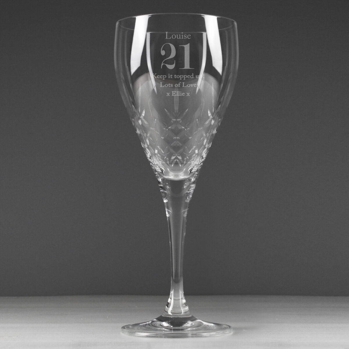 Personalised Big Age Cut Crystal Wine Glass - Image 7