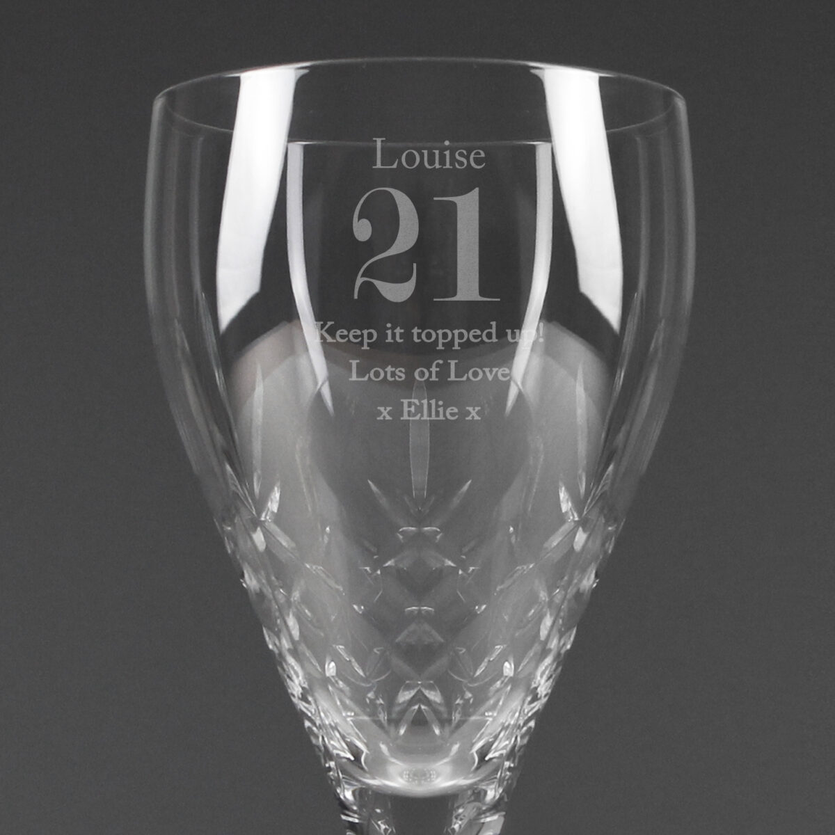 Personalised Big Age Cut Crystal Wine Glass - Image 8