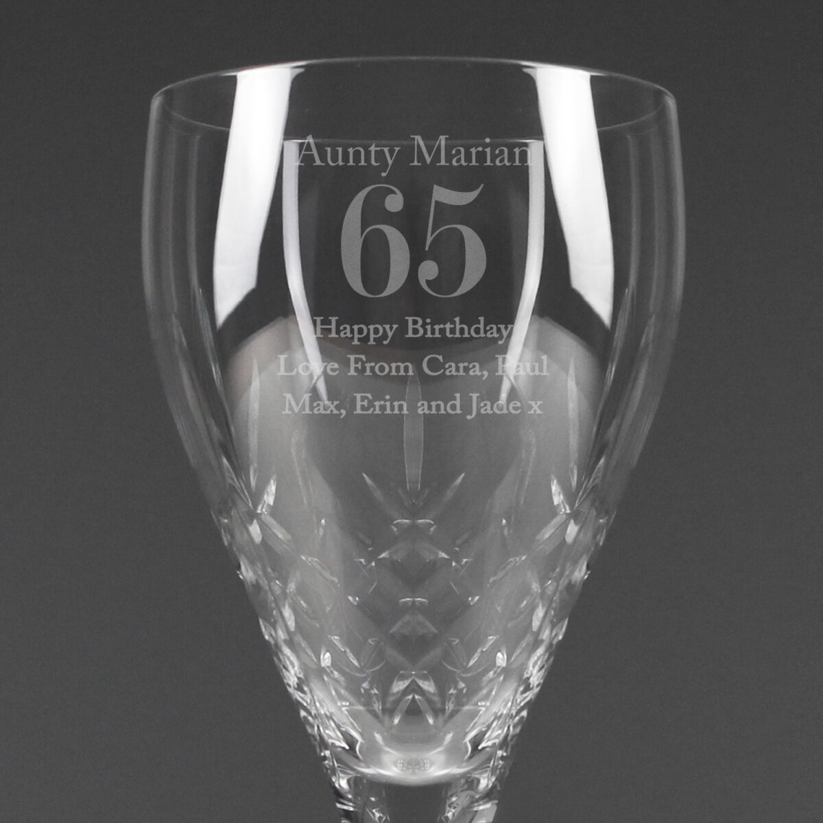 Personalised Big Age Cut Crystal Wine Glass - Image 9