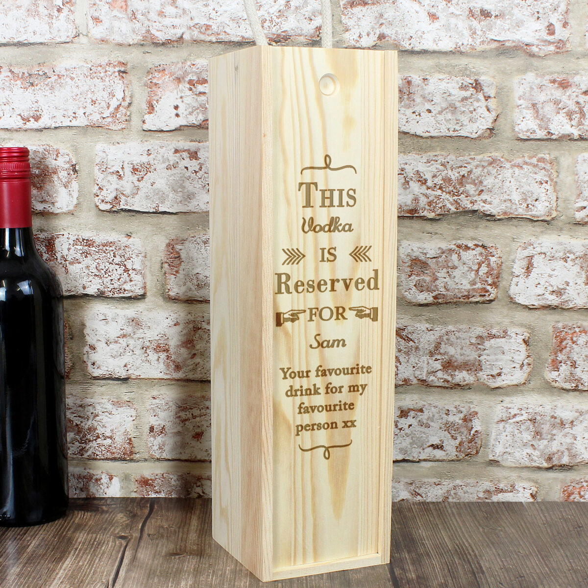 Personalised Reserved For Wooden Wine Bottle Box - Image 3