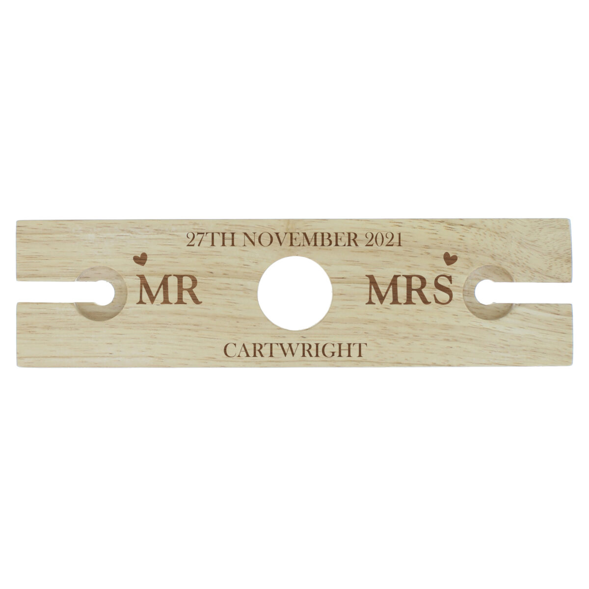 Personalised Married Couple Wine Glass & Bottle Holder - Image 4