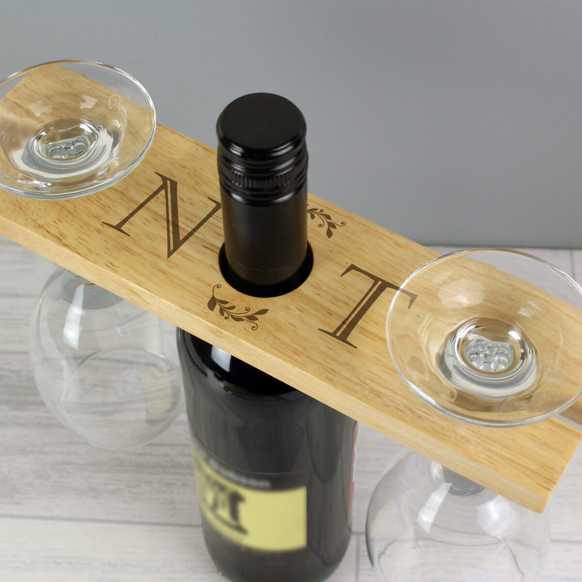 Personalised 'Initials' Wine Glass & Bottle Holder - Image 2