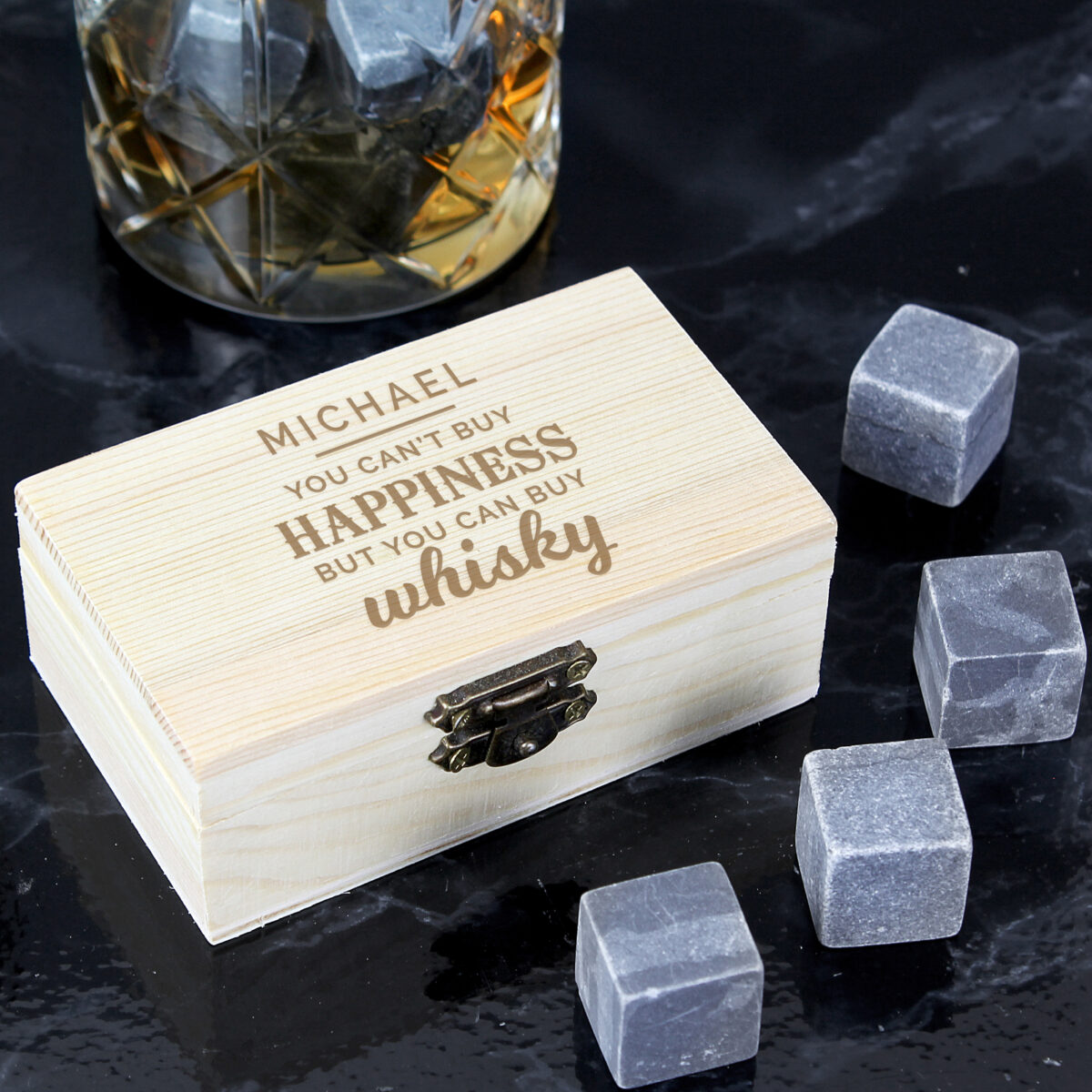 Personalised Happiness Whisky Stones - Image 3