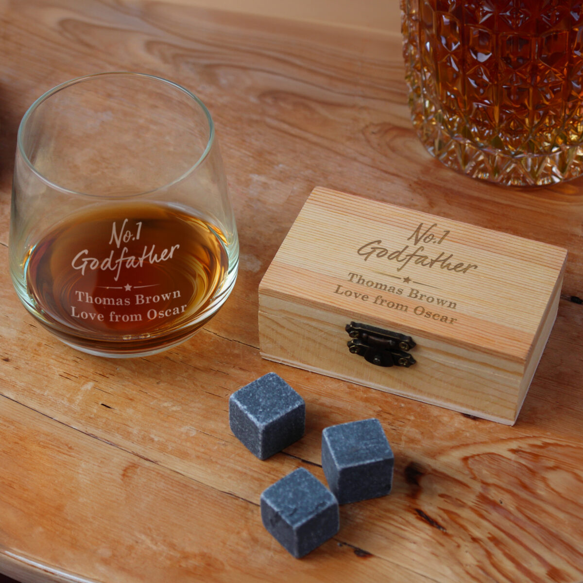 Personalised No.1 Cooling Stones & Glass Set - Image 2