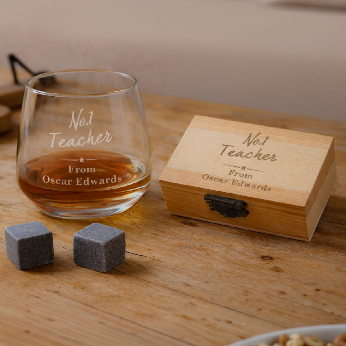 Personalised No.1 Cooling Stones & Glass Set - Image 3