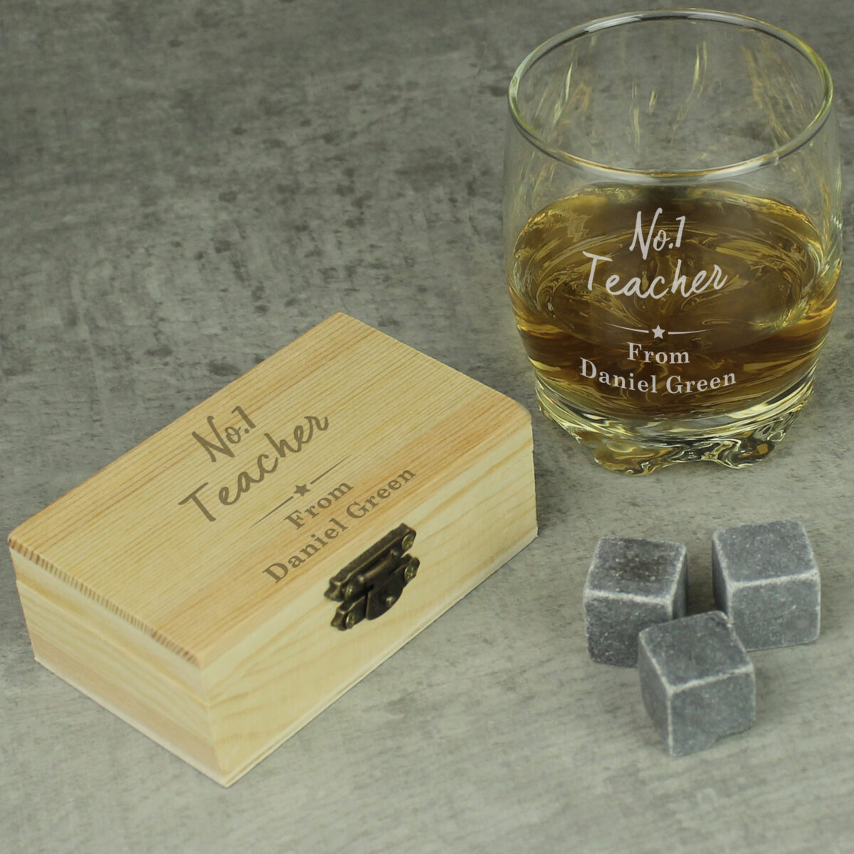 Personalised No.1 Cooling Stones & Glass Set - Image 6